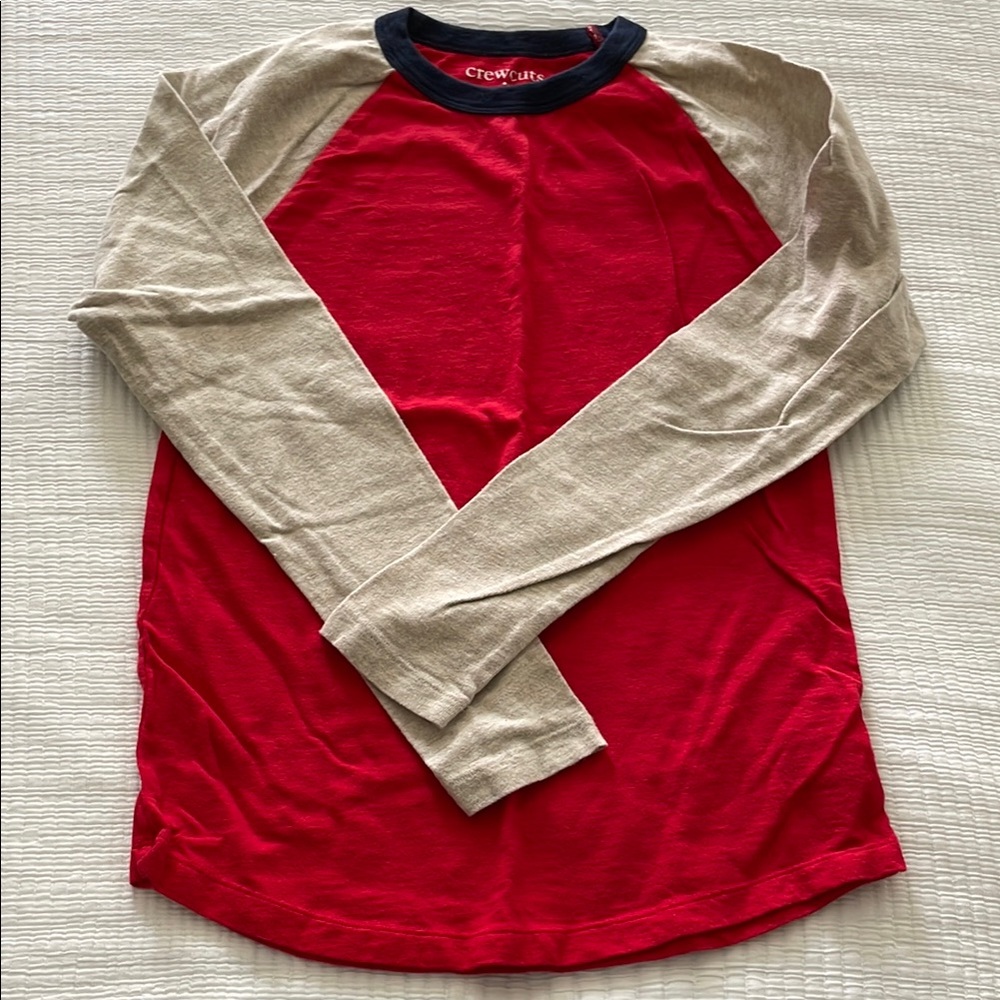 Crewcuts Red and Tan Kids Raglan Shirt